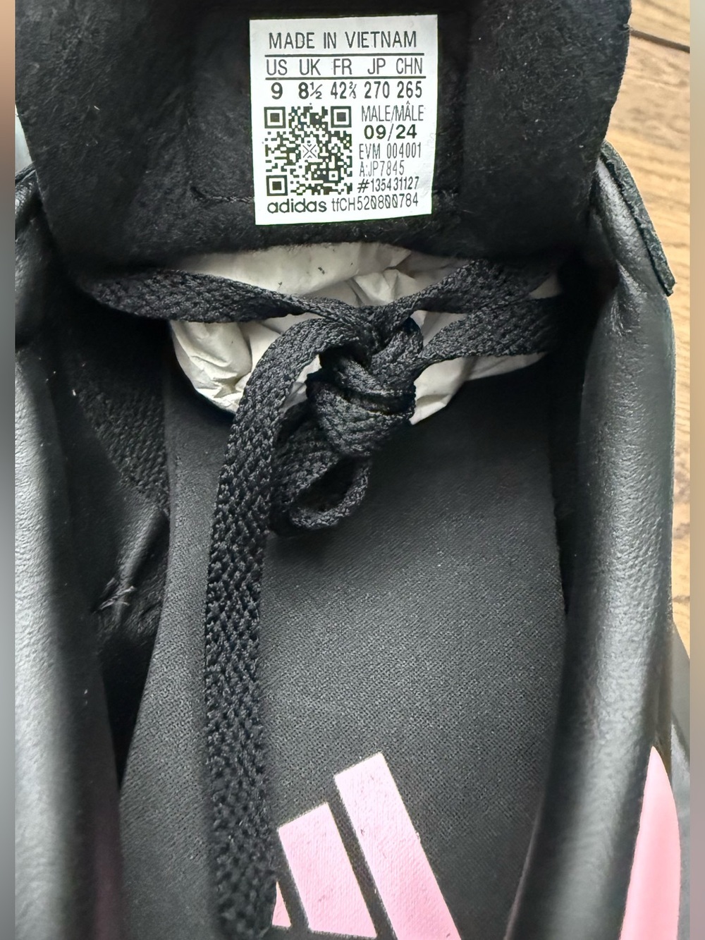 Adidas Lionel Messi x Samba Inter Miami CF Black Pink Leather Sneakers Men’s 9 - Picture 6 of 8